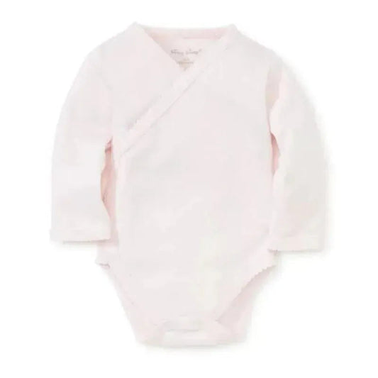 Kissy Kissy - Baby Girl Pointelle Long Sleeve Cross Bodysuit, Pink
