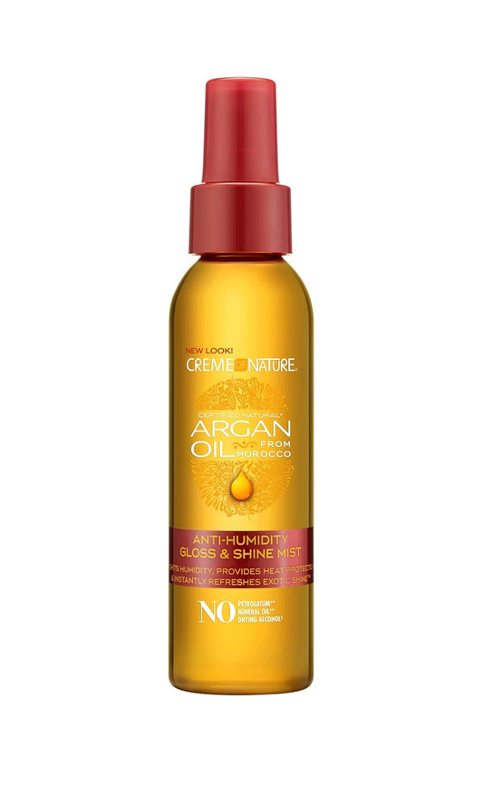 Creme Of Nature, Argan Oil Anti Humidity Gloss & Shine Mist, Argan Oil Of Morocco, Provides Heat Protection, 4 Fl Oz