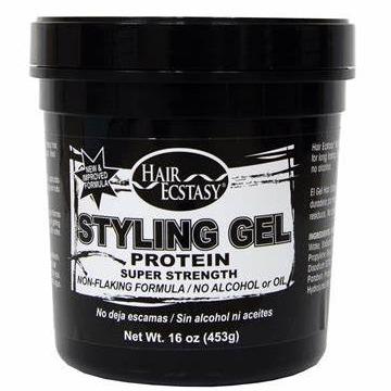 HAIR ECSTASY STYLING GEL 16OZ PROTEIN SUPER STRENGTH