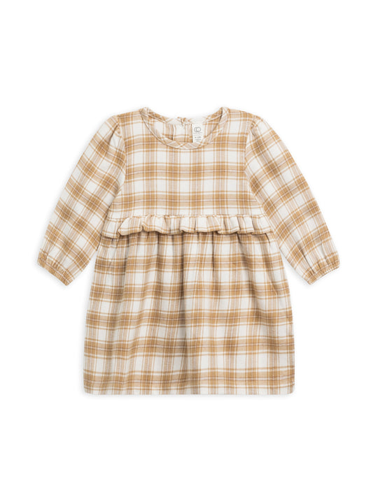 Sydney Flannel Long Sleeve Ruffle Dress