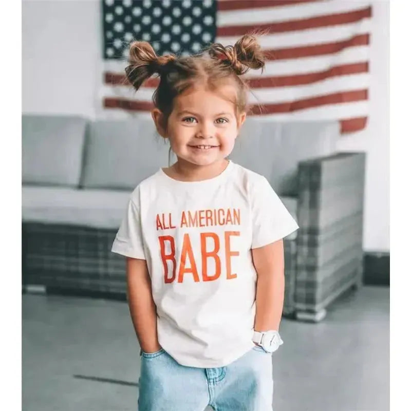 97 Design & Co - All American Babe Kids T-Shirt, 4th of July