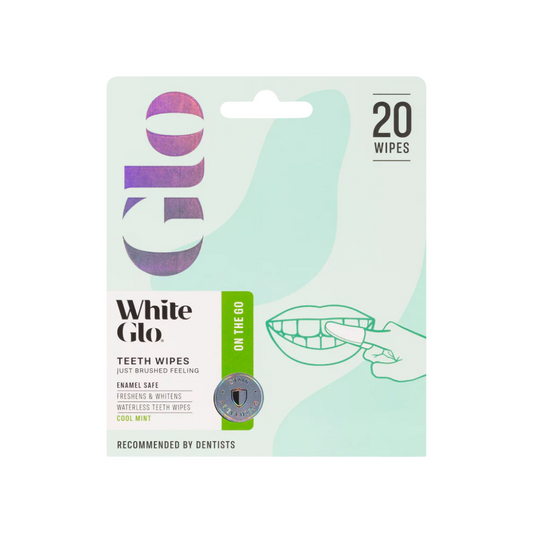 White Glo Waterless Teeth Wipes 20 Pack