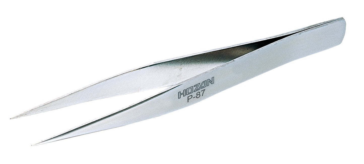 HOZAN P-87 Stainless Steel Tweezers 125mm Opening 13mm Common types Silver NEW