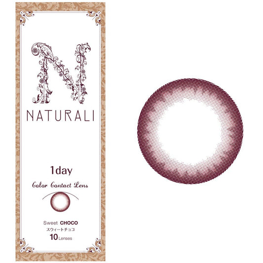 Naturali Color Contacts One Day Sweet Chocolate Japan 10 Pieces Dia14.2Pwr-1.75