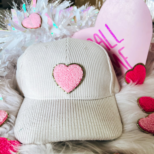 Corded Chenille Heart Caps