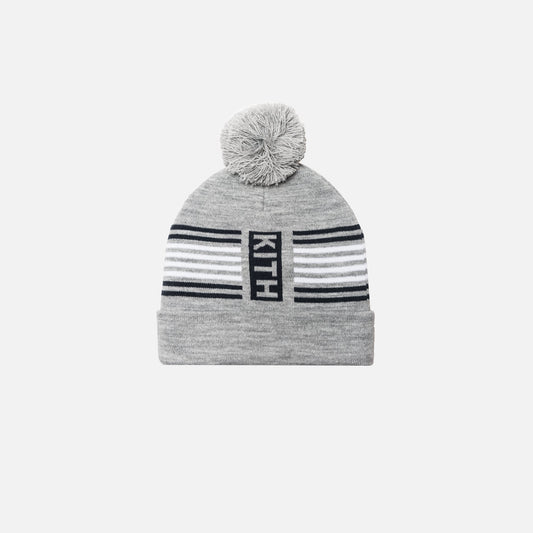 Kith Kids Striped Beanie - Heather Grey