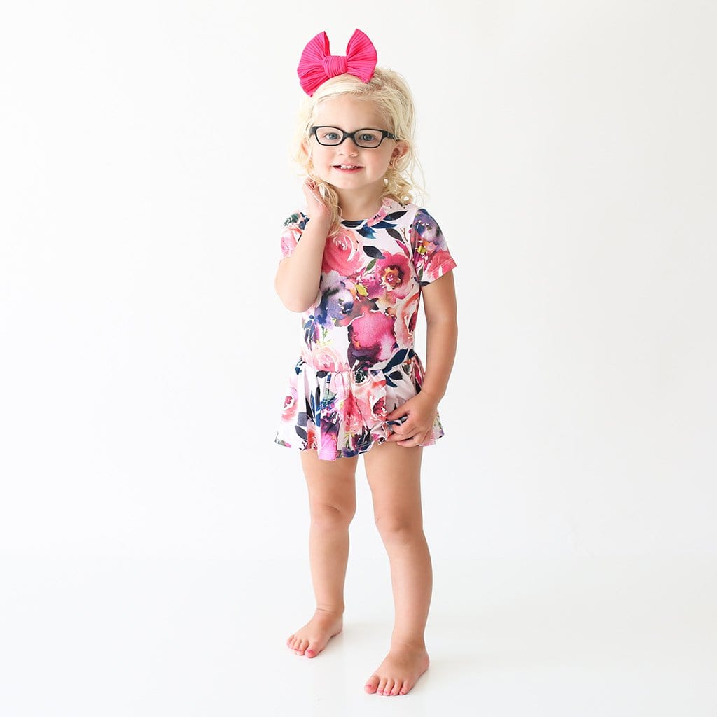 Dusk Rose Twirl Skirt Bodysuit Dress