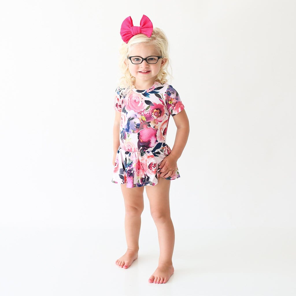 Dusk Rose Twirl Skirt Bodysuit Dress