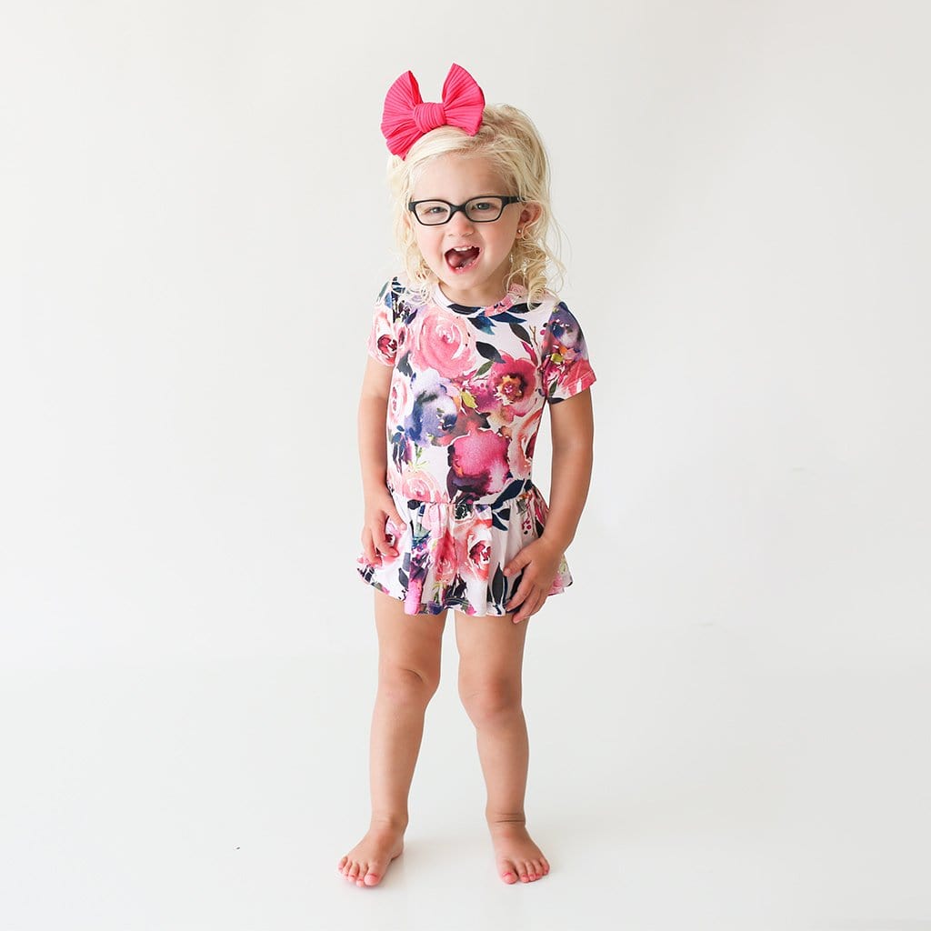 Dusk Rose Twirl Skirt Bodysuit Dress