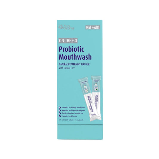 Henry Blooms Oral Health On The Go Probiotic Mouthwash Sachets 11ml x 20 Pack