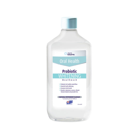 Henry Blooms Oral Health Probiotic Mouthwash Whitening Peppermint 375ml