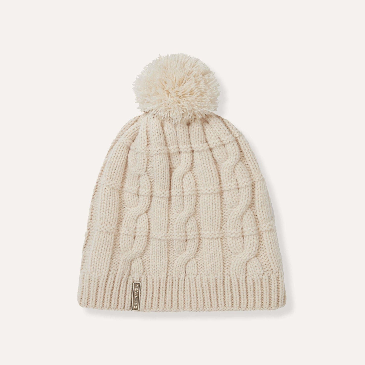1 Hemsby Waterproof Cold Weather Cable Knit Bobble Hat  -  Small/Medium / Cream