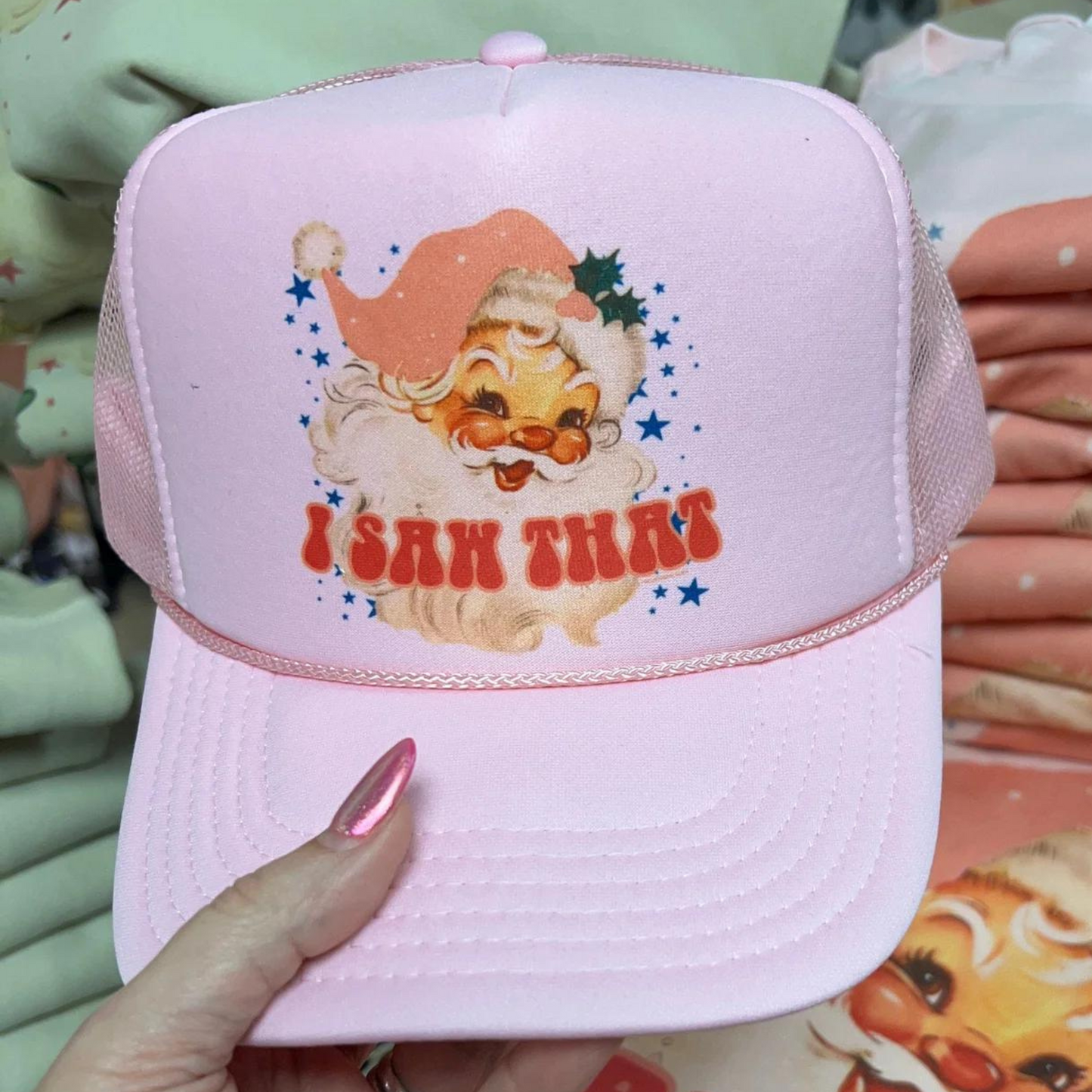 I Saw That Foam Trucker Cap in Light Pink