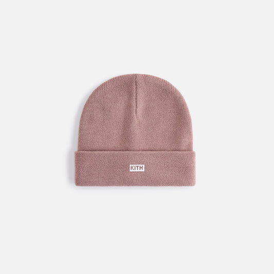 Kith Kids Logo Classic Rib Beanie - Dusty Mauve