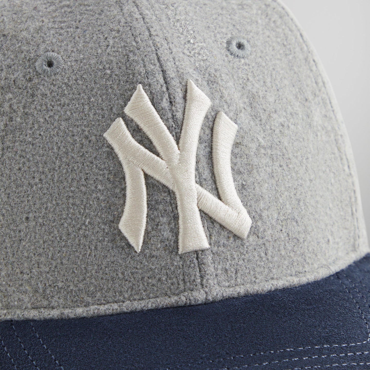 Kith & '47 for New York Yankees Unstructured Wool Fitted With Suede Brim - Heather Grey