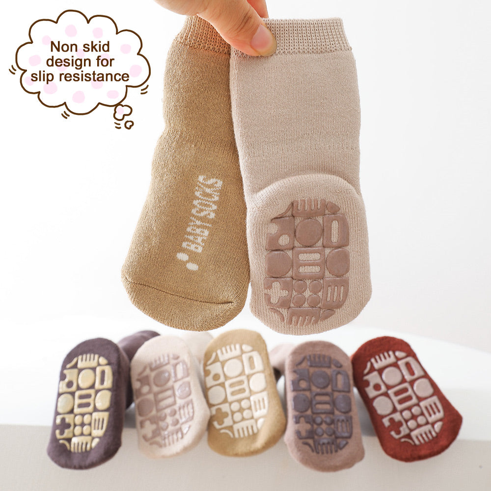 Personalized Grip Socks Kids Non-slip Socks 5 Pairs for 1 Set