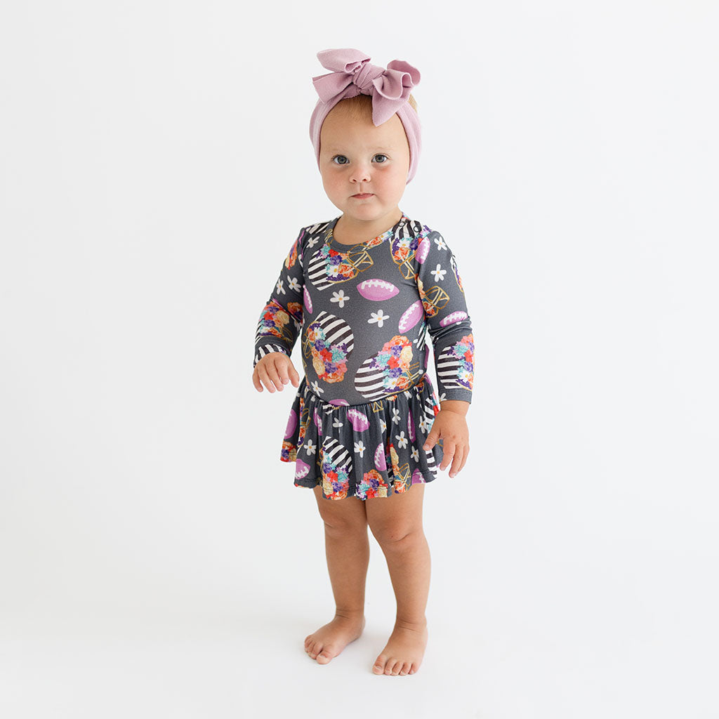 Posh Touchdown Long Sleeve Twirl Skirt Bodysuit