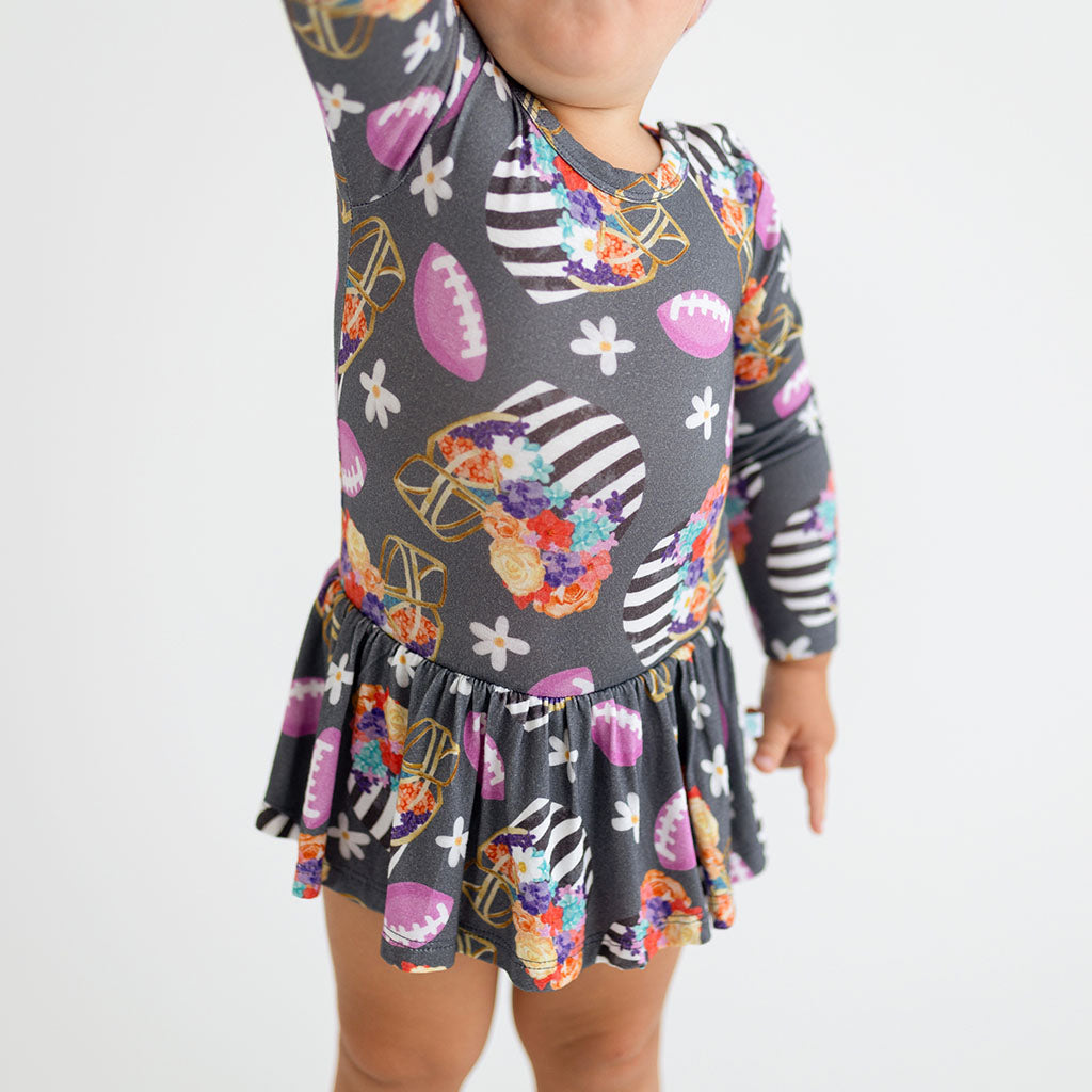 Posh Touchdown Long Sleeve Twirl Skirt Bodysuit