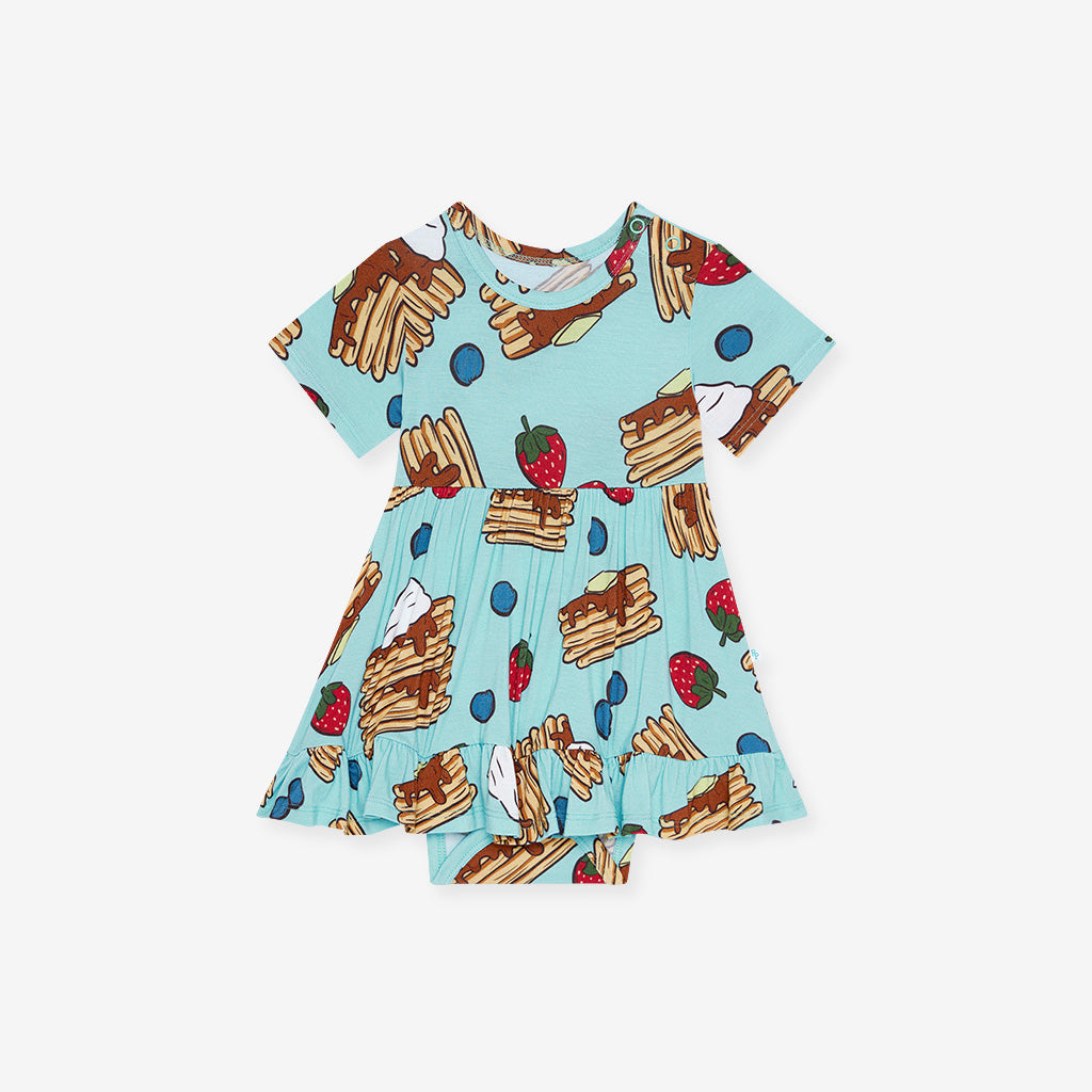 Pancake Party Ruffled Twirl Bodysuit Dress