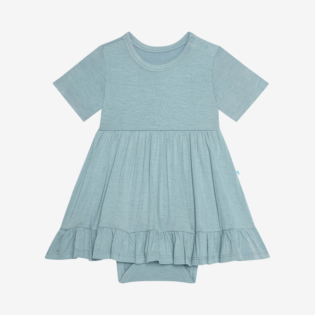 Summer Stone Ruffled Twirl Bodysuit Dress