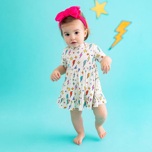 Volt Ruffled Twirl Bodysuit Dress