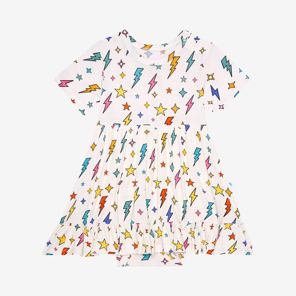 Volt Ruffled Twirl Bodysuit Dress