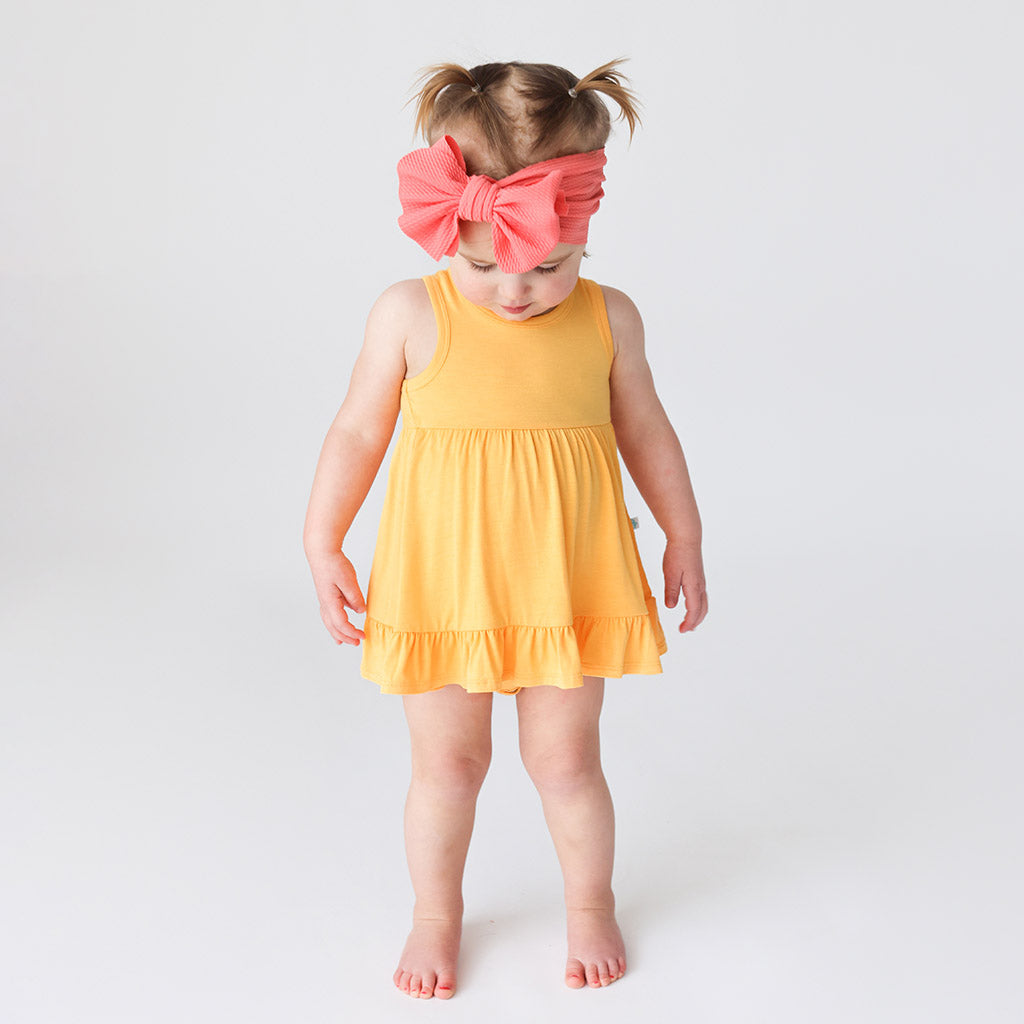 Desert Sun Racerback Ruffled Bodysuit Dress