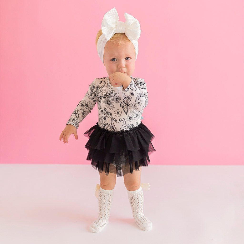 Junie Long Sleeve Tulle Skirt Bodysuit Dress