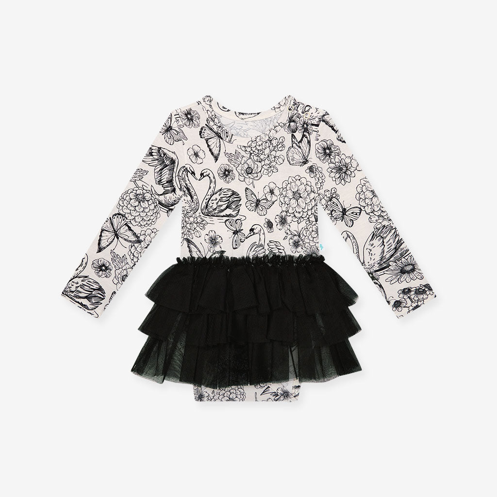 Junie Long Sleeve Tulle Skirt Bodysuit Dress