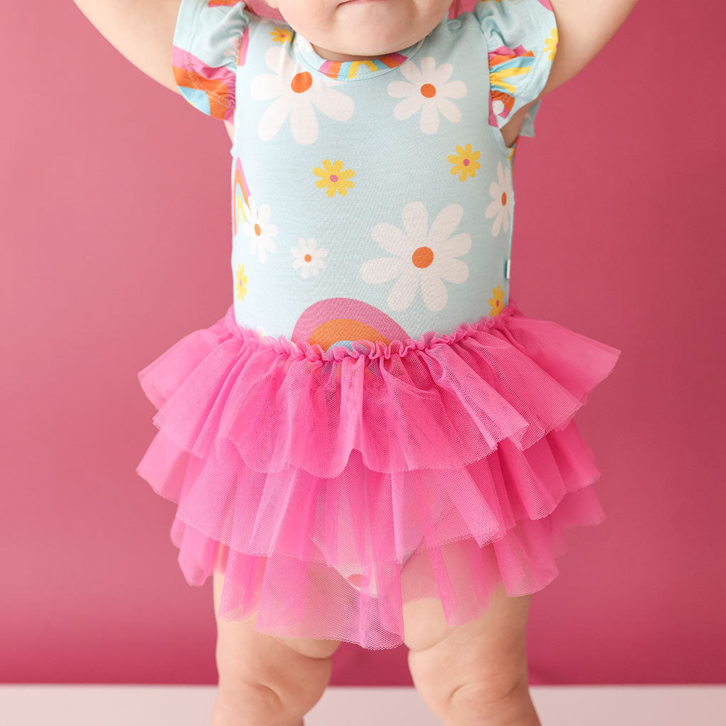 Dancing Daisies Tulle Bodysuit Dress