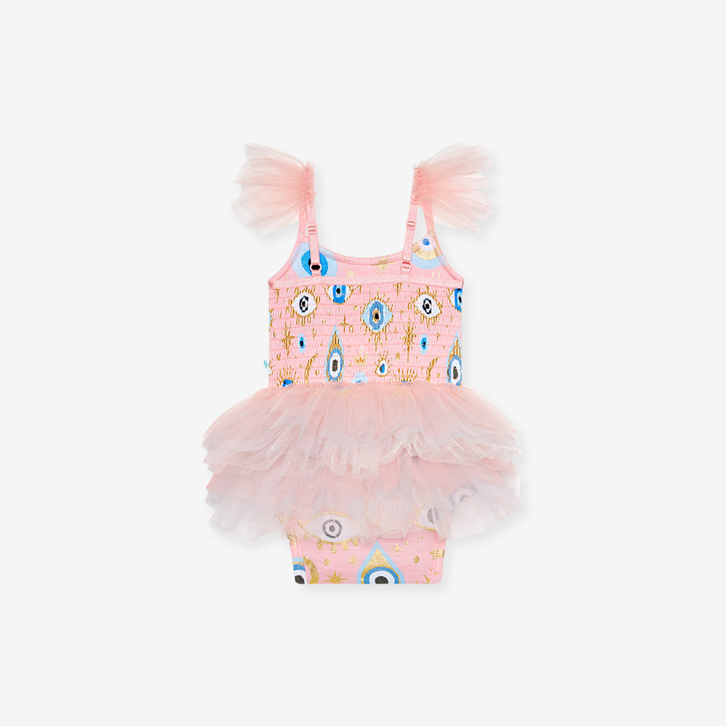 Posh Fiona Tulle Smocked Bodysuit Dress