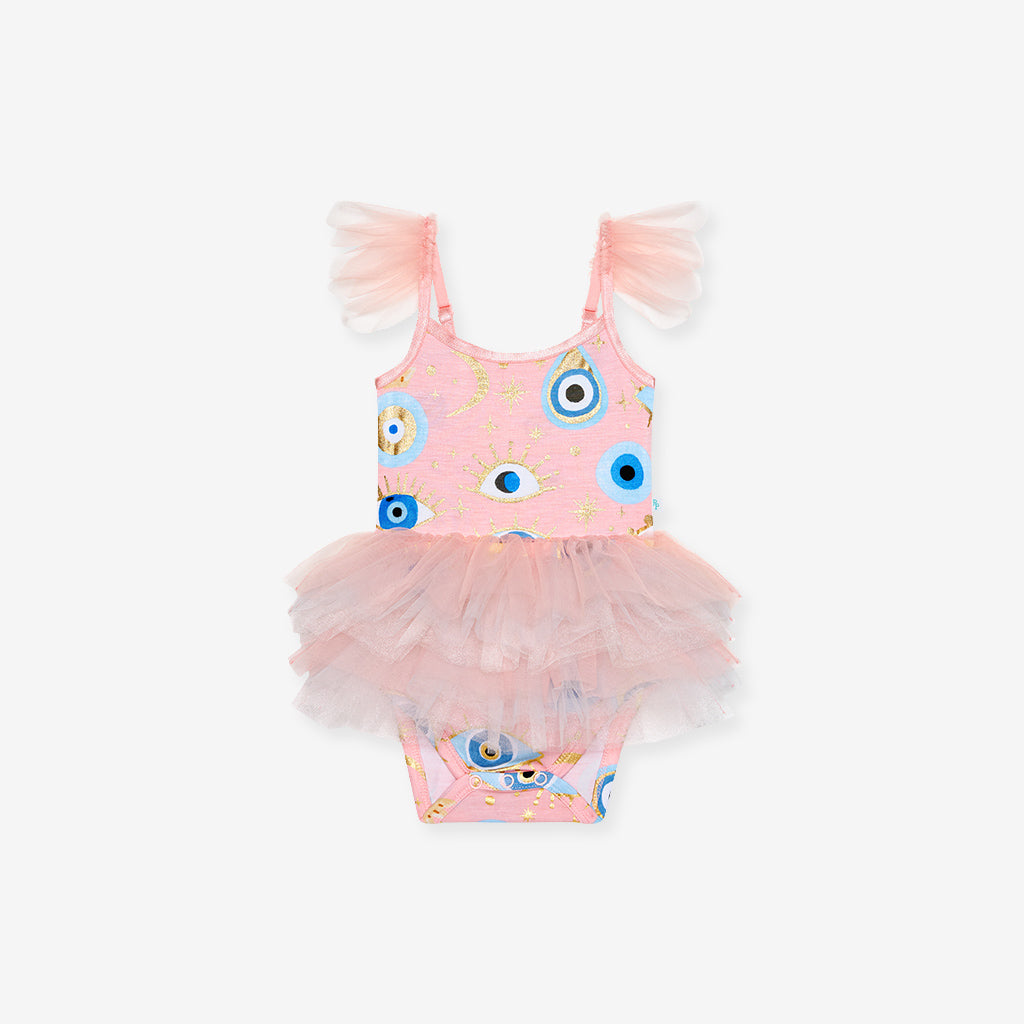 Posh Fiona Tulle Smocked Bodysuit Dress