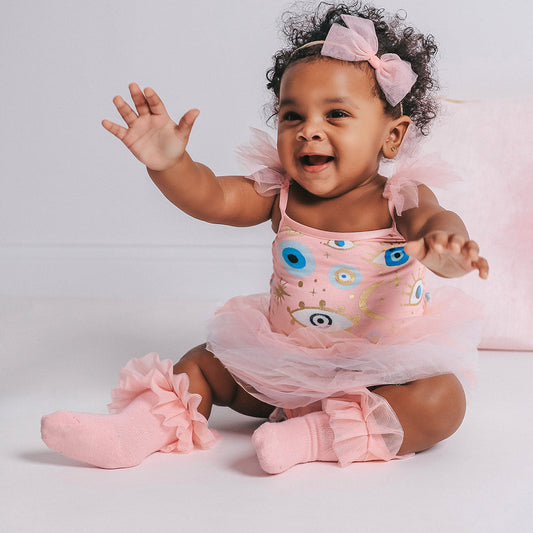 Posh Fiona Tulle Smocked Bodysuit Dress