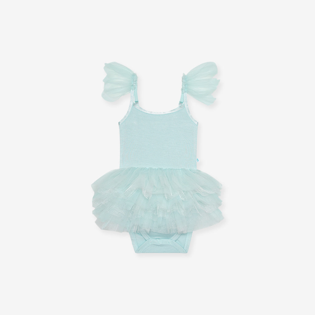 Starry Blue Tulle Smocked Bodysuit Dress