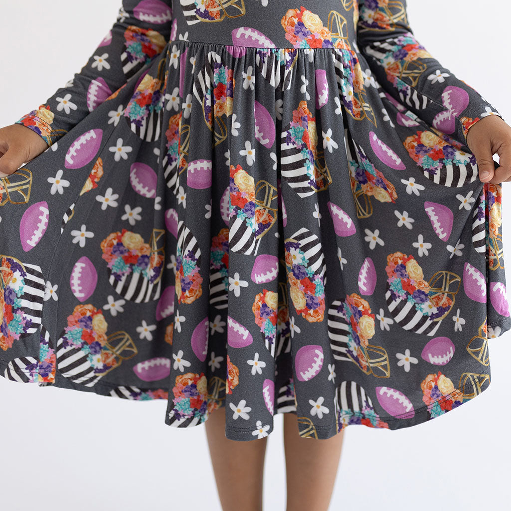 Posh Touchdown Long Sleeve Twirl Dress