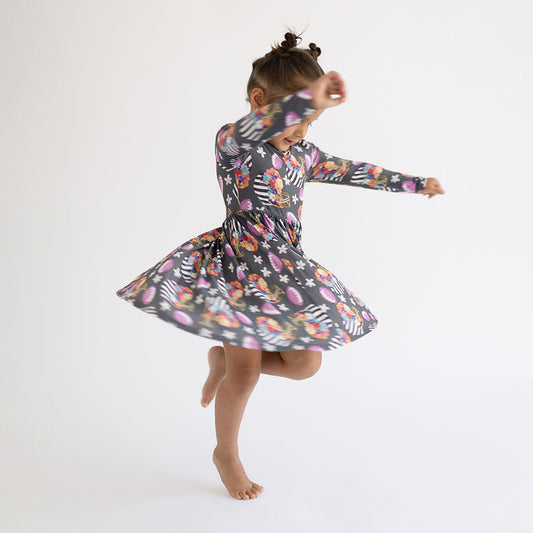 Posh Touchdown Long Sleeve Twirl Dress