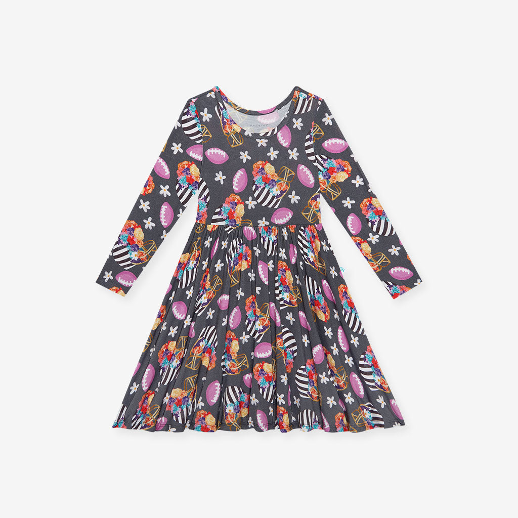 Posh Touchdown Long Sleeve Twirl Dress