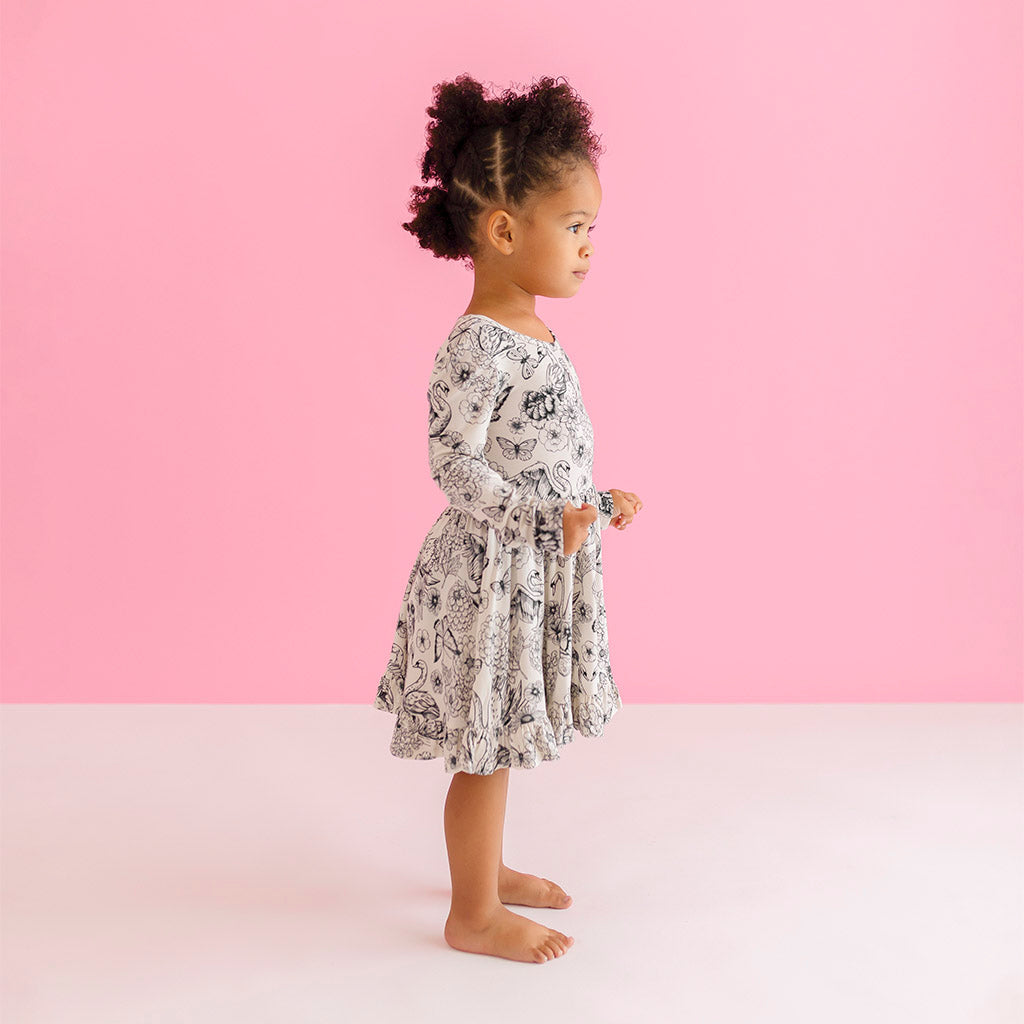 Junie Long Sleeve Ruffled Twirl Dress