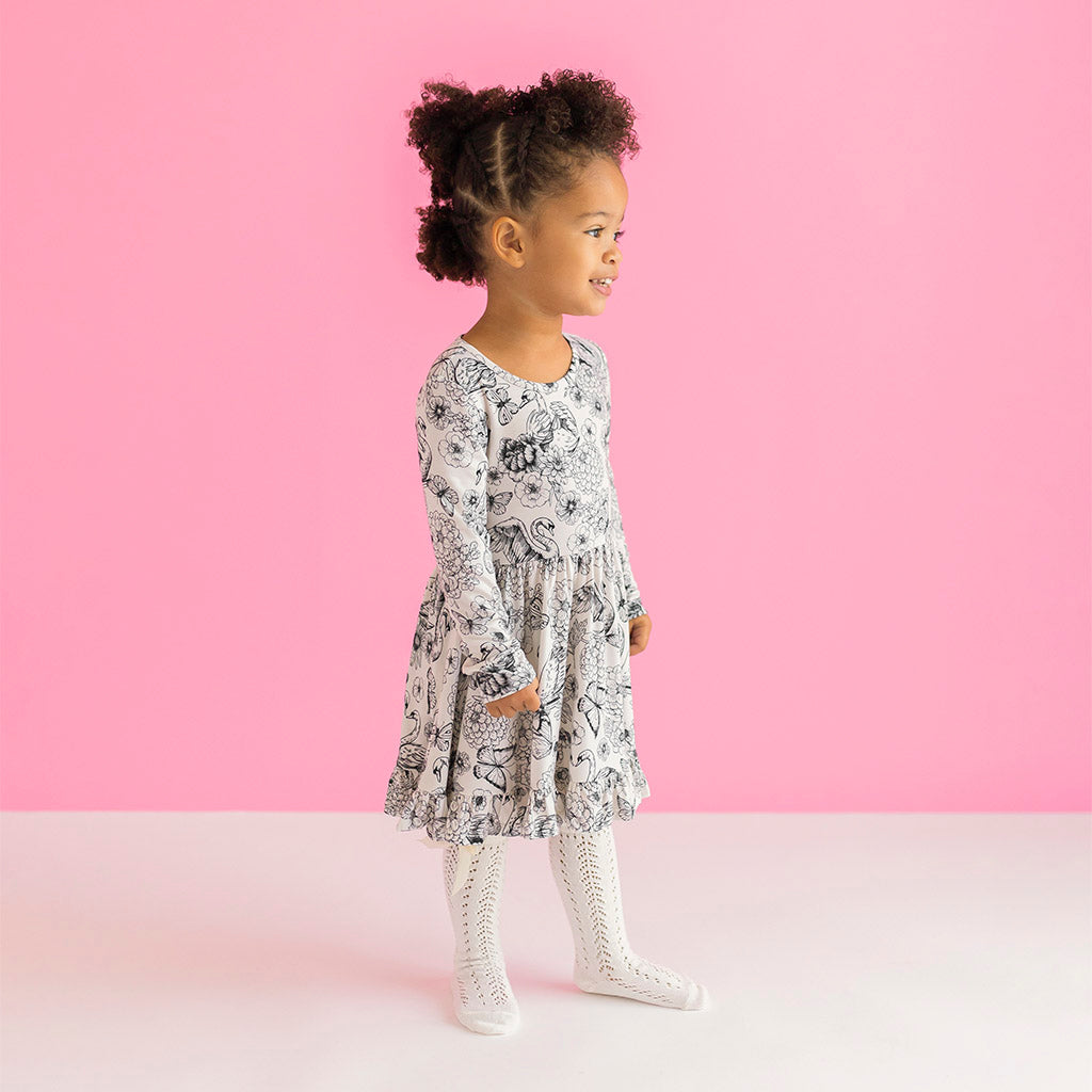 Junie Long Sleeve Ruffled Twirl Dress