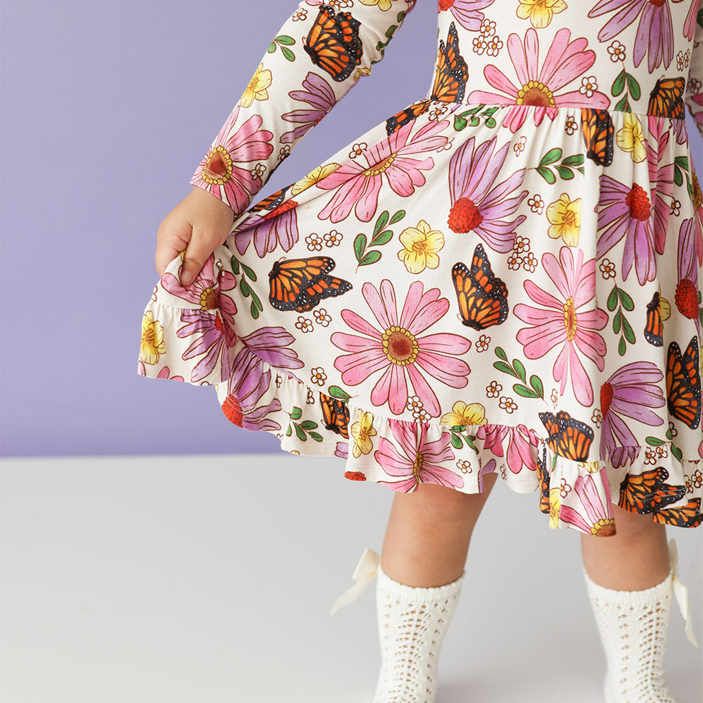 Kaavia Long Sleeve Ruffled Twirl Dress