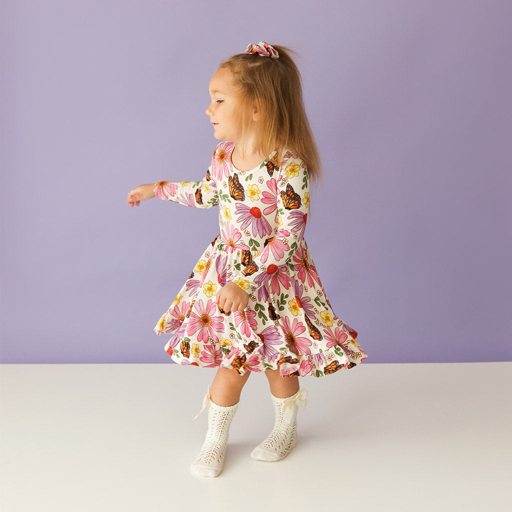 Kaavia Long Sleeve Ruffled Twirl Dress