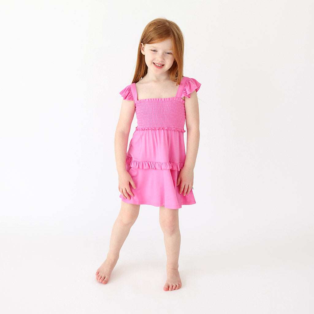 Cruisin' Pink Smocked Babydoll Dress