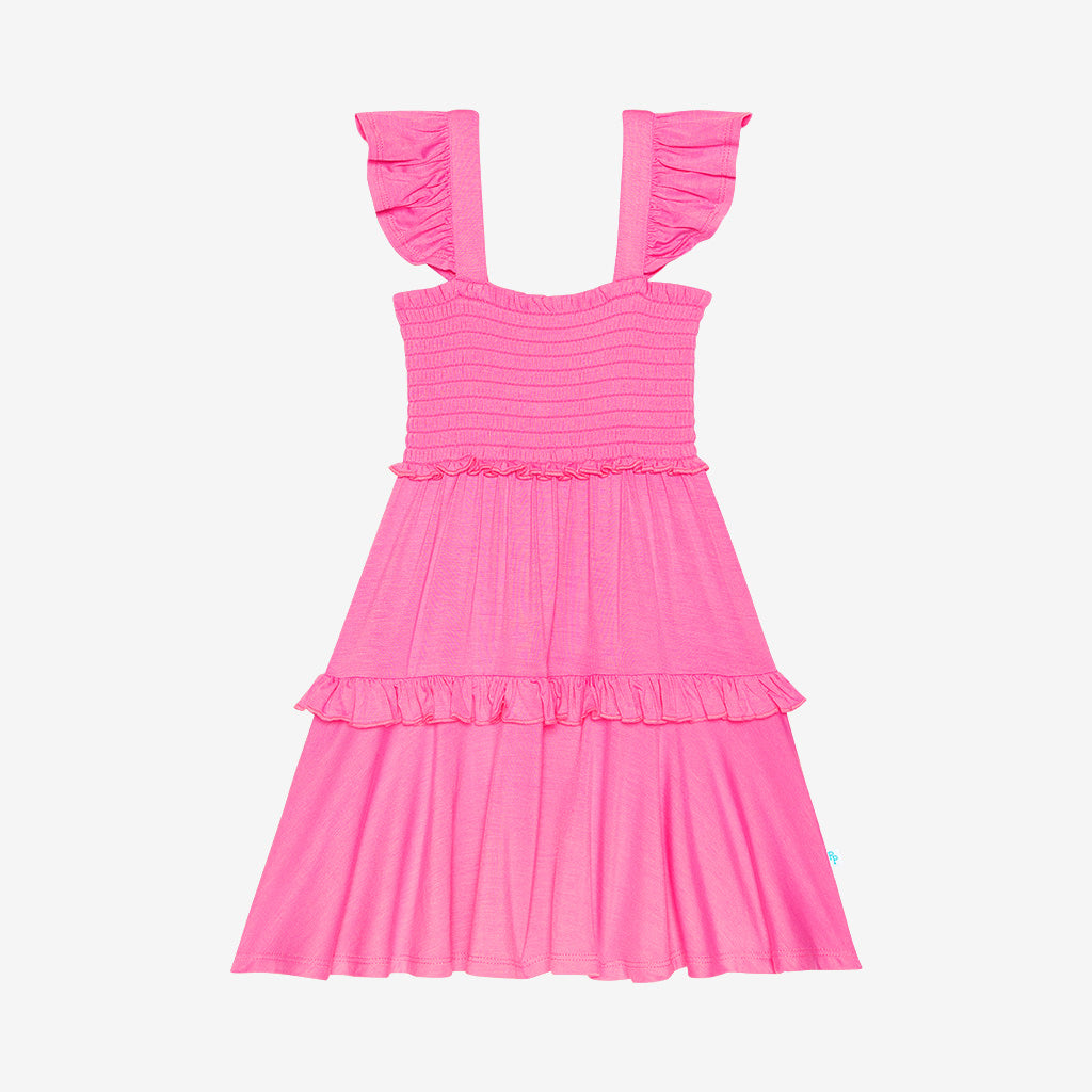 Cruisin' Pink Smocked Babydoll Dress