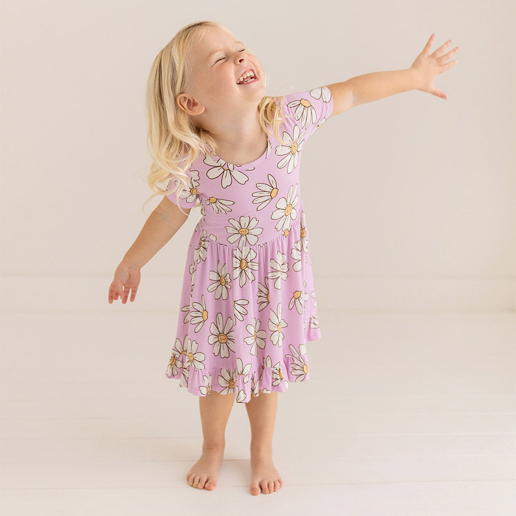 Jamie Short Sleeve Ruffled Twirl Dress