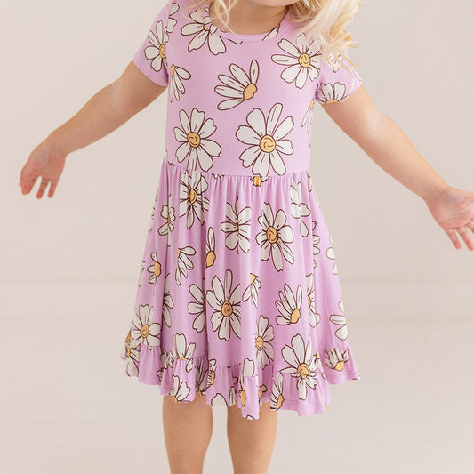 Jamie Short Sleeve Ruffled Twirl Dress