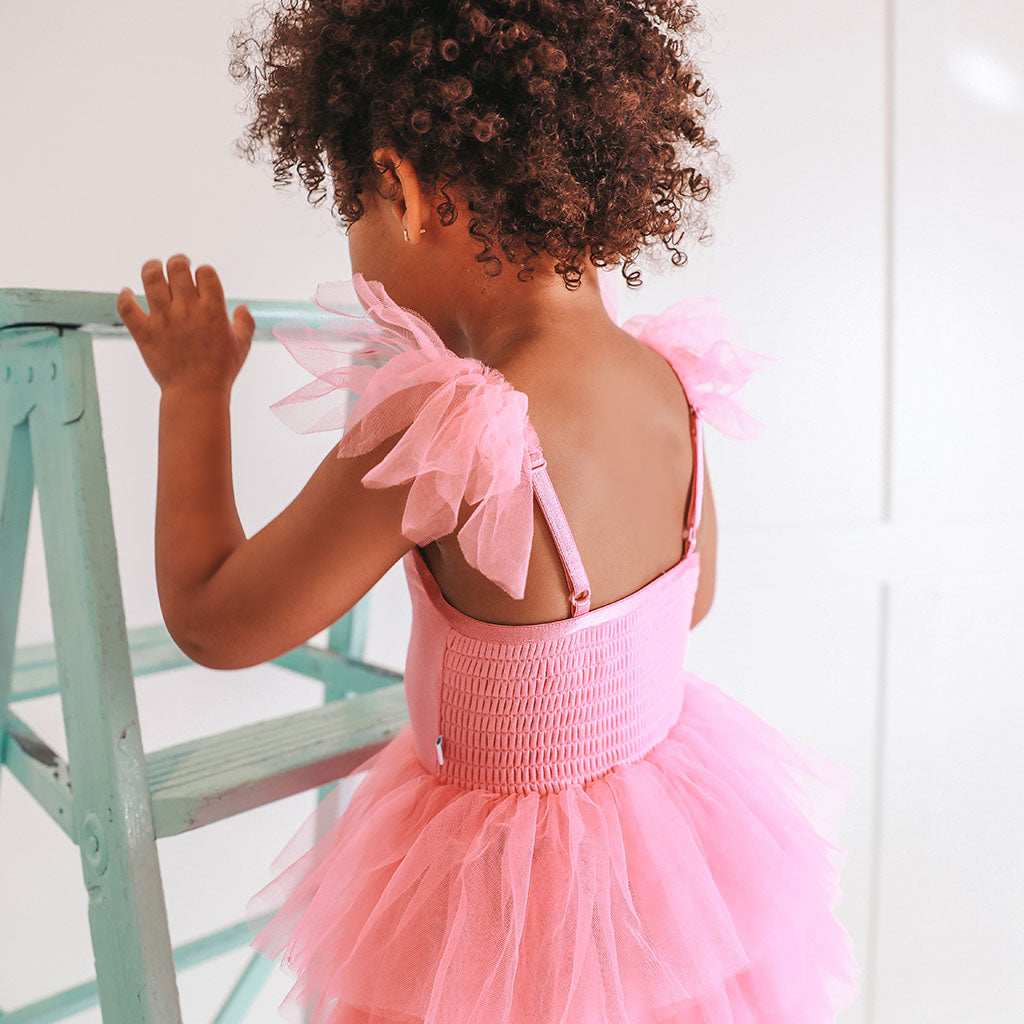 Cruisin' Pink Tulle Smocked Dress