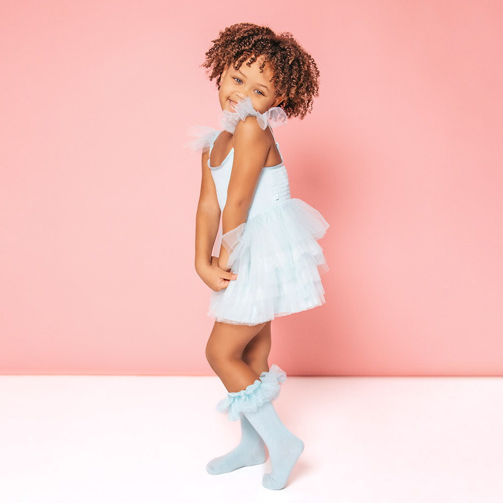 Starry Blue Tulle Smocked Dress