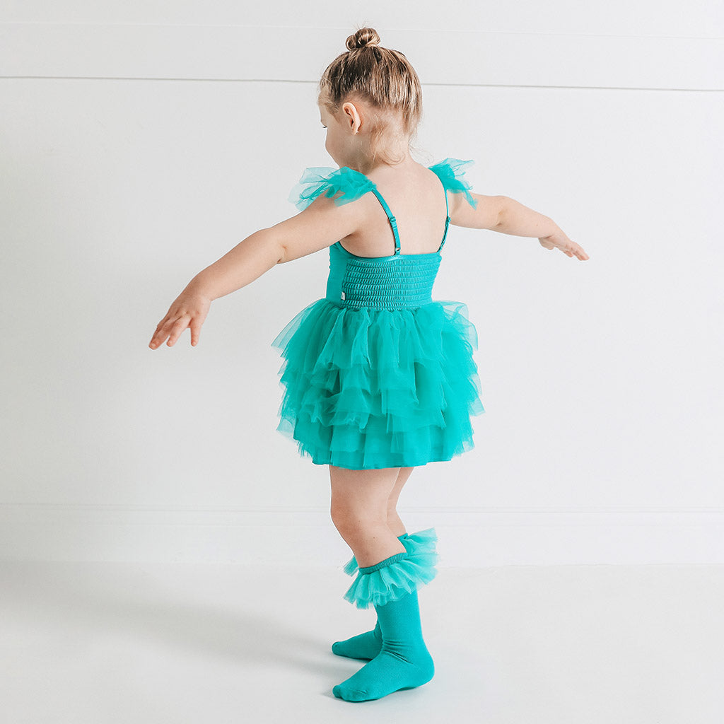 Signature Teal Tulle Smocked Dress