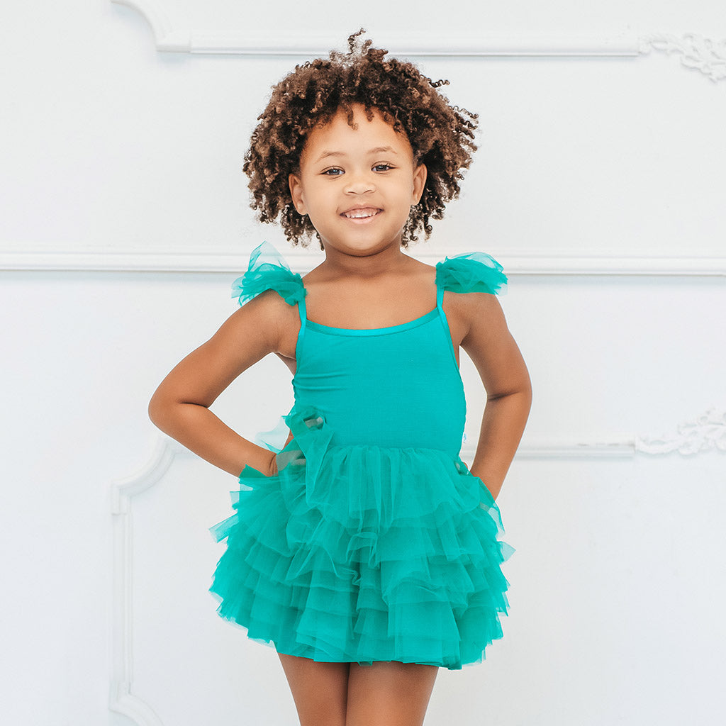 Signature Teal Tulle Smocked Dress