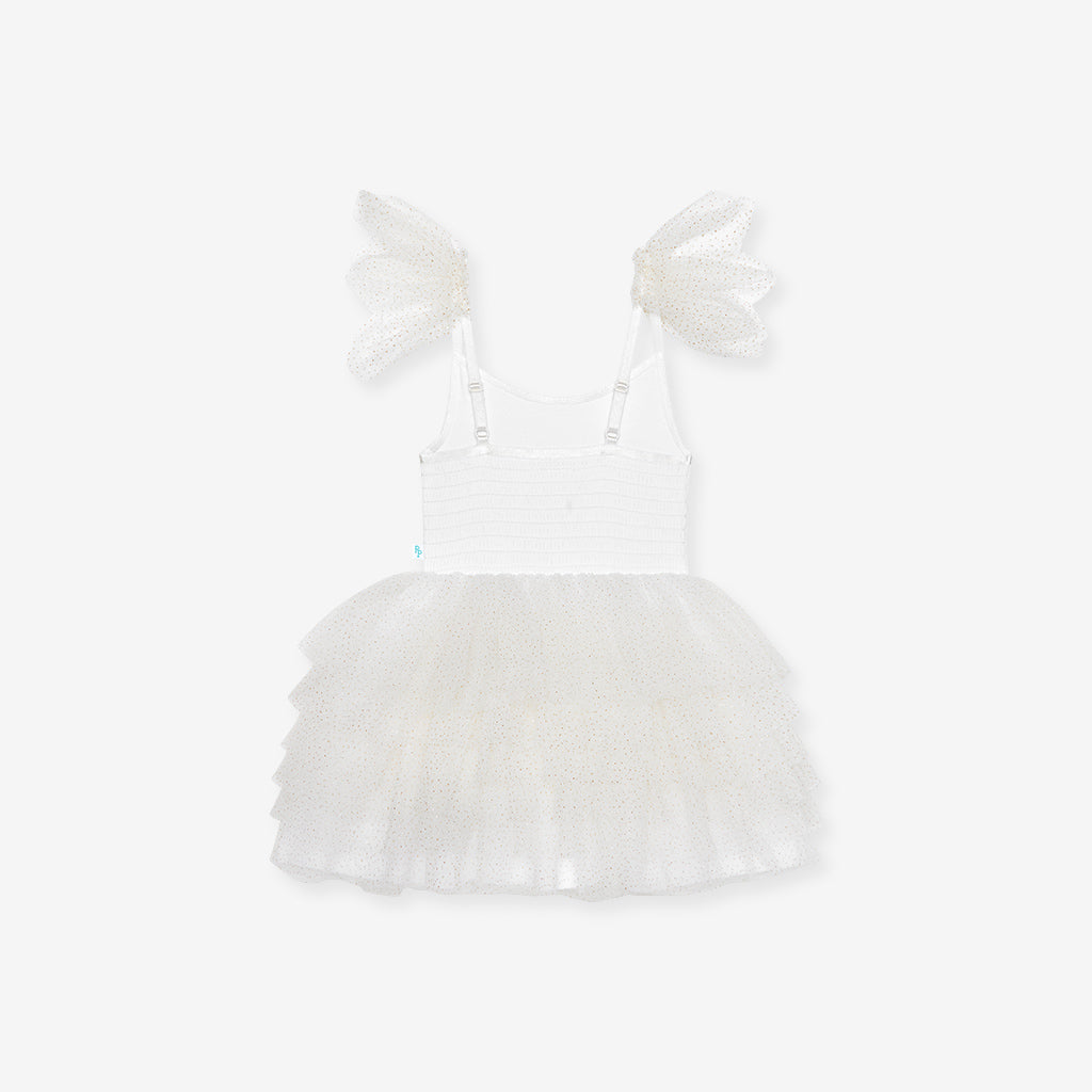 White Tulle Smocked Dress